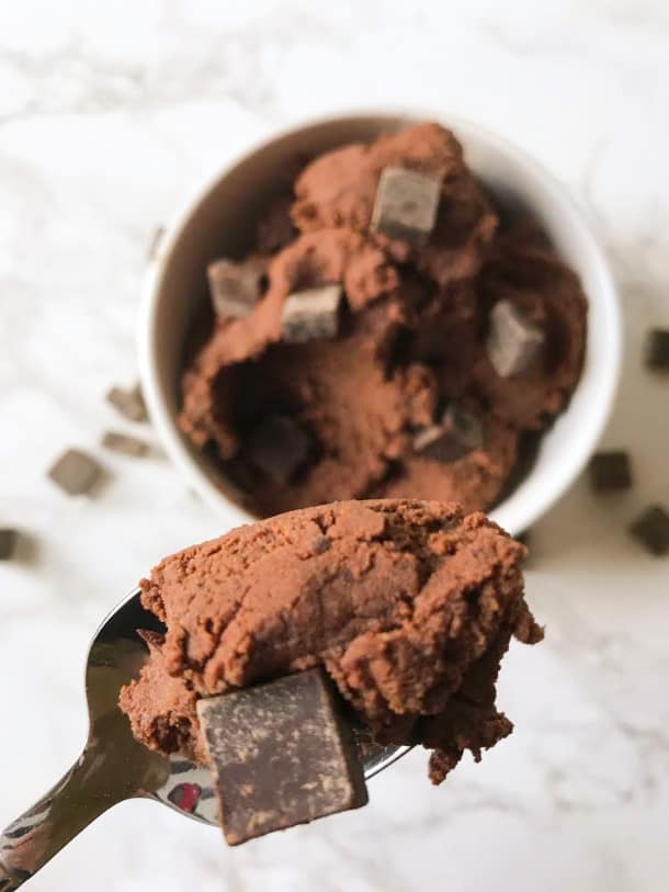 Egg-free Double Chocolate Cookie Dough (made with black beans, grain-free, refined sugar-free, gluten-free)