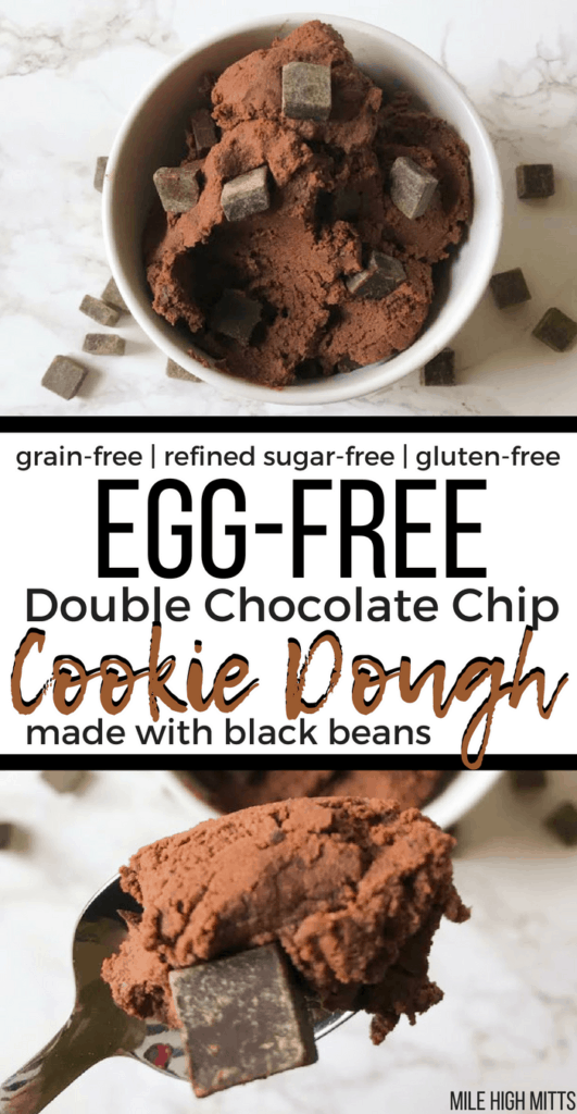Egg-free Double Chocolate Cookie Dough (made with black beans, grain-free, refined sugar-free, gluten-free)