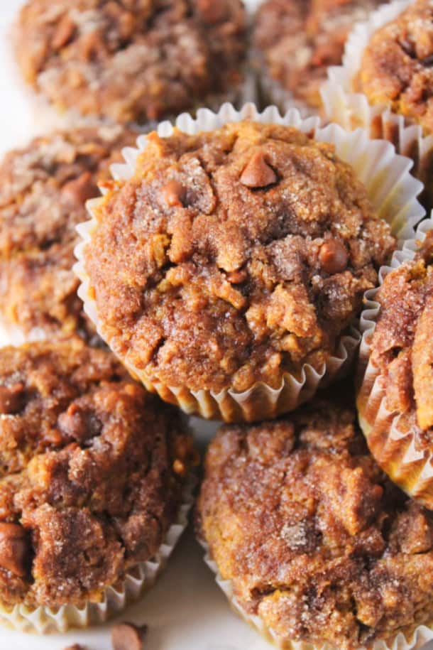Snickerdoodle Pumpkin Muffins (gluten-free, whole grain)