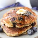 Blueberry pancakes on a plate