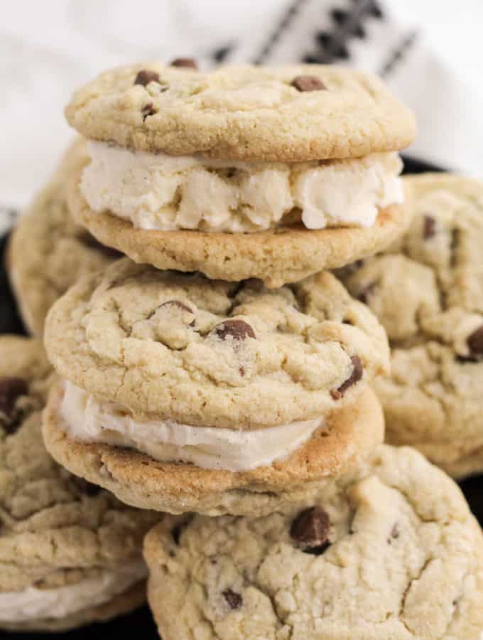 Close up of cookies and ice cream