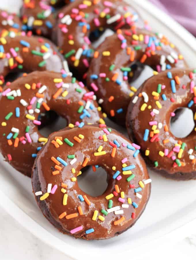 A chocolate covered donut