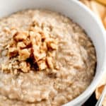 A bowl of oats with nuts