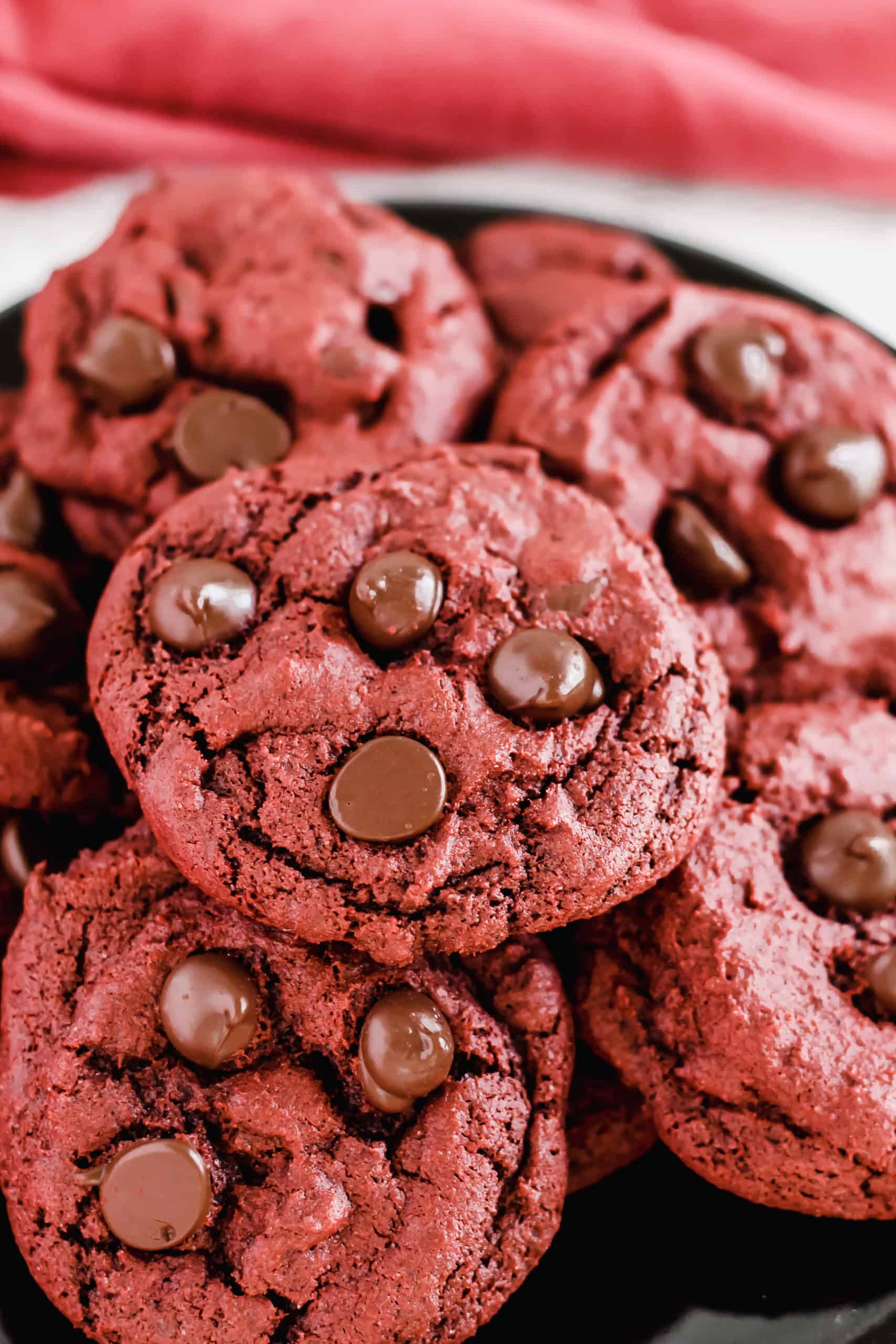 Recollection Flyvningen Morgen Red Velvet Chocolate Chip Cookies (gluten-free, dairy-free option) - Mile  High Mitts