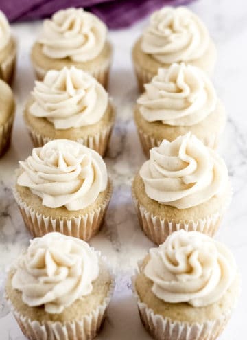 A close up of cupcakes