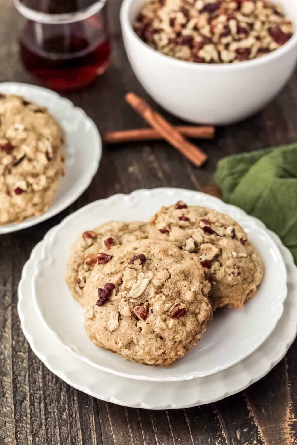 Maple Pecan Oatmeal Cookies (gluten-free, dairy-free option) - Mile ...