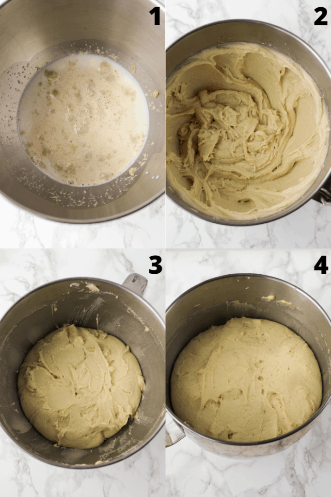 Process pictures of making dough